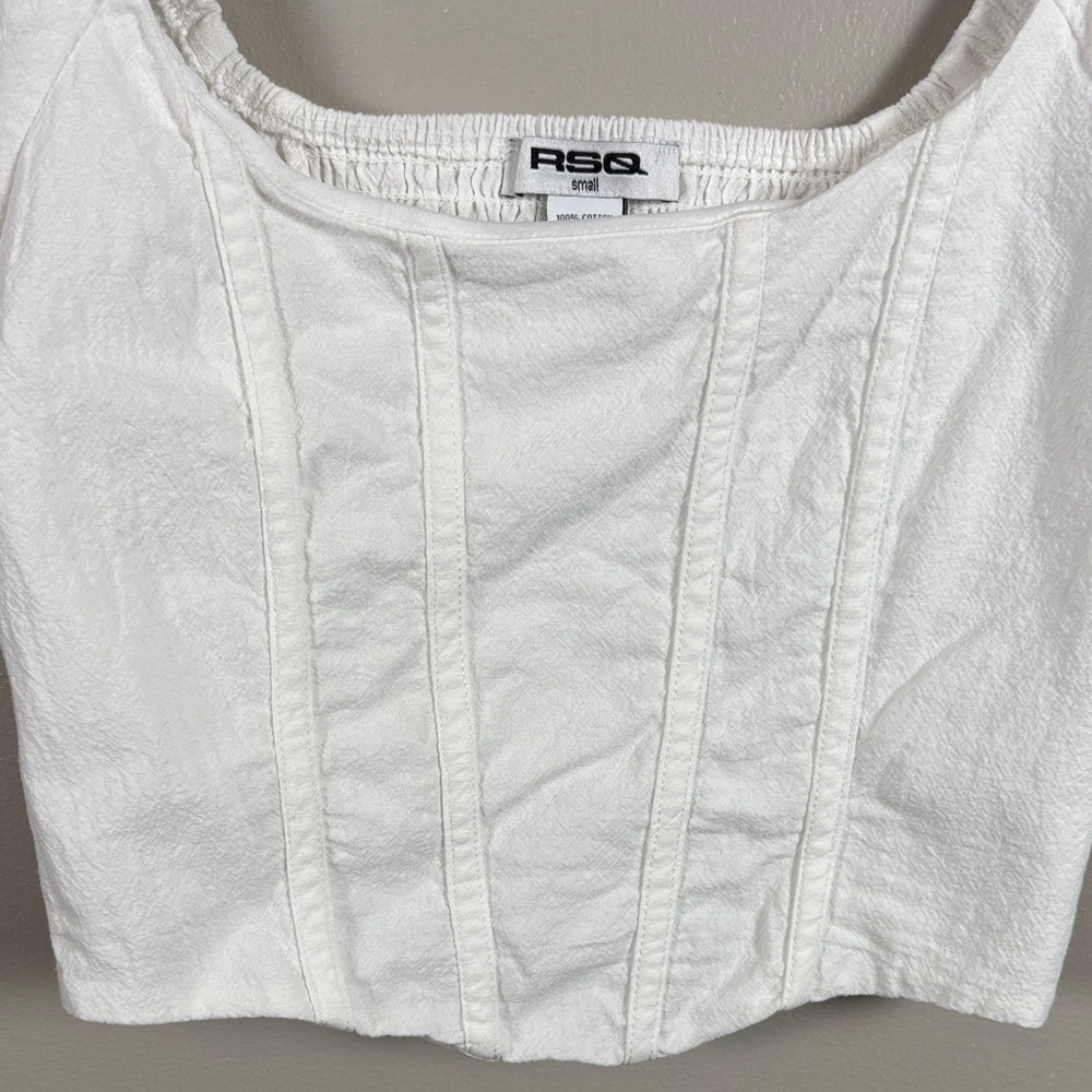 RSQ White Puff Sleeve Blouse - Picture 3 of 6
